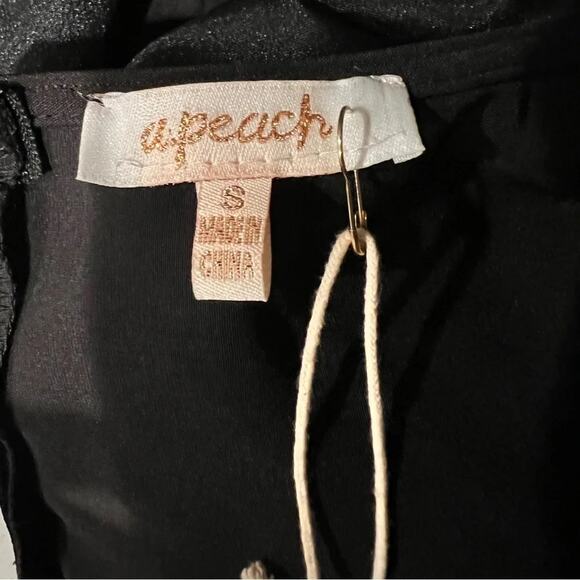 CIDER Chiffon Puff Sleeve Plunge Neck Blouse Size S NWT - Picture 7 of 8